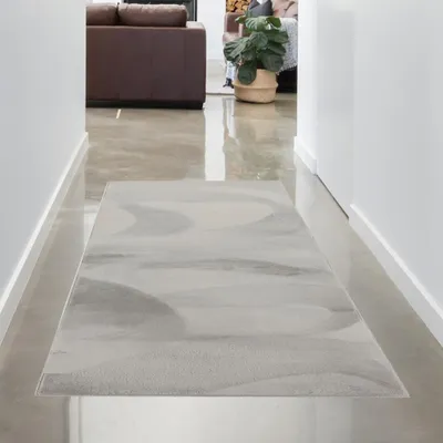 Produktbild von Teppich grau Hasenfell-Optik elegant weich mit feinem Schimmer modern Größe - 60 x 110 cm