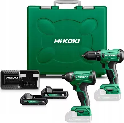Zdjęcie produktu dla Hikoki KC18DA WAZ, Wiertarka kombi bezprzewodowa, Wkrętarka akumulatorowa, Czarny, Zielony, W kształcie litery L, 3200 RPM, 50 N·m, 350 RPM