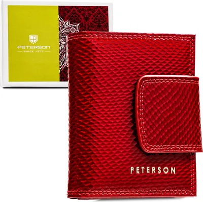Obrázek produktu pro Peterson dámská peněženka kožená červená RFID 10,5x8,5 cm