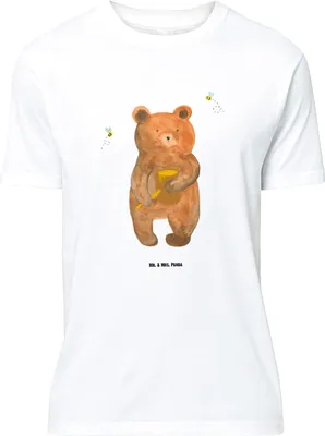Produktbild von Mr. & Mrs. Panda Tshirt Bär Honig - Weiß - Geschenk, Herren T-Shirt XXL, Shirt, Partner, Teddy, Oversize, Liebe, Verliebte, Lustiges