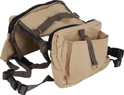 Produktbild von Outdoor-Hunderucksack, Geschirr-Rucksack, atmungsaktiv, großes Fassungsvermögen, Satteltasche für wandernde Haustiere
