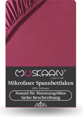 Produktbild von Mikrofaser Spannbettlaken 180x200 cm - 200x220 cm + 40 cm Boxspringbett Laken bordeaux