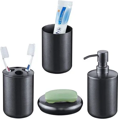Productafbeelding van Famanu Badset: Elegante badkameraccessoires - Anthraciet
