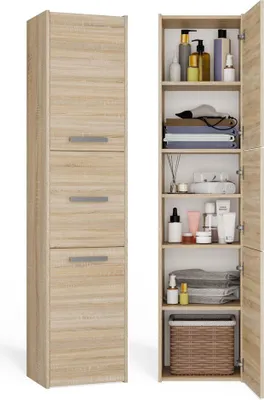 Produktbild von Badezimmer-Hochschrank Felix Sonoma-Eiche 40 cm mit 3 Türen