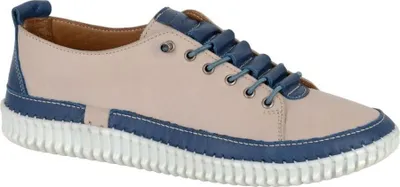 Produktbild von Mod Comfys - Sneaker für Damen, Weiches Softie-Leder DF4648 (41 EU) (Beige/Blau)