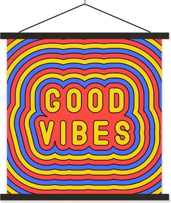 Produktbild von MuchoWow® Textilposter Zitat - Vintage - Retro 60x60 cm mit schwarzem Rahmen - Posteraufhänger