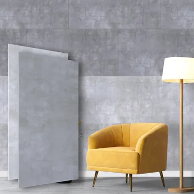 Produktbild von HEXIM Wandpaneele Betonoptik 100x50cm 16 Stück - XPS Paneele 5mm stark dunkelgrau, Wandverkleidung Styroporplatten Deckenplatten (Concrete Dark, 8 m²)