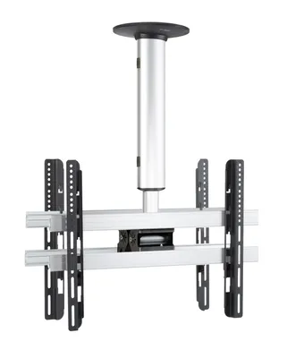 Produktbild von VCM Universal TV Deckenhalterung für 2x TVs | 42-65 Zoll bis 60 kg | bis VESA bis 600x400 | höhverstelbar 50-84 cm | TV Halterung 360 Grad schwenkbar drehbar und 15 Grad neigbar | Fernseher Halter – CM4