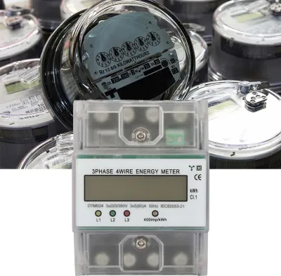 Obrázok produktu pre 220/380V 5-80A Digitálny elektromer na meranie spotreby energie, 3-fázový, 4-pólový, kWh s LCD displejom