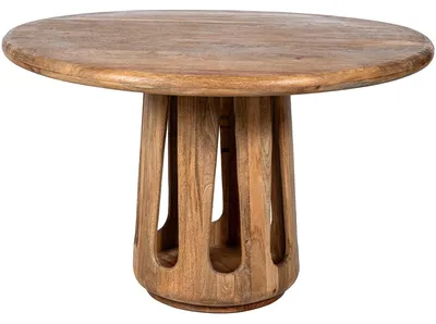 Runder Esstisch aus Naturholz, 120 x 120 x 79 cm