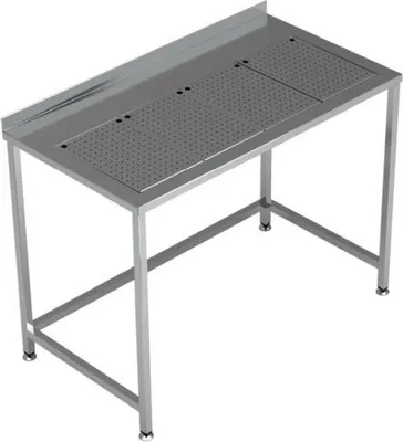 Image de Table de travail Combisteel 1200 x 650 x 900 mm avec bac de récupération et rehausse.