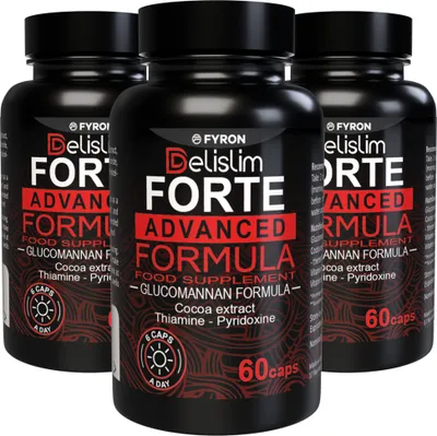 Zdjęcie produktu dla Delislim Forte - 180 kapsułek (3 x 60 kapsułek) - opakowanie 3 szt