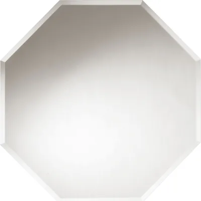 An octagonal mirror with a beveled edge.