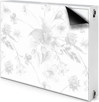 Obrázek produktu pro Magnetická podložka pod radiátor Magnetická podložka pod radiátor Kryt radiátoru 80x60 cm - šedé květy