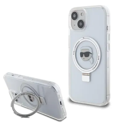 Immagine prodotto di Karl Lagerfeld Klhmp15Shmrskhh Iphone 15 / 14 / 13 6.1 Biały/Bianco Custodia rigida ad anello Supporto Karl Head Magsafe