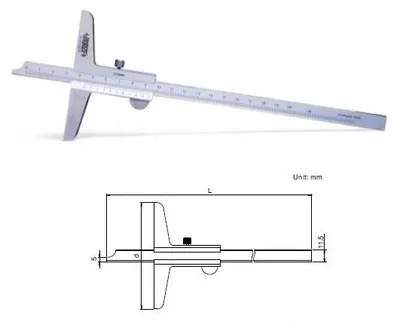 Imagen del producto de Insize 1240-200, calibrador analógico de profundidad, 200 mm