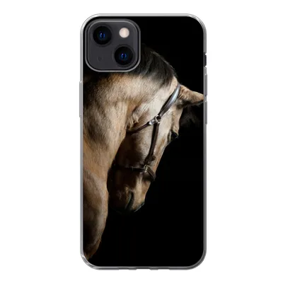 Produktbild von MuchoWow® Handyhülle Schutzhülle Hülle für iPhone 13 Pferde - Halfter - Schwarz Silikon Softcase Handy Hülle - Karteninhaber