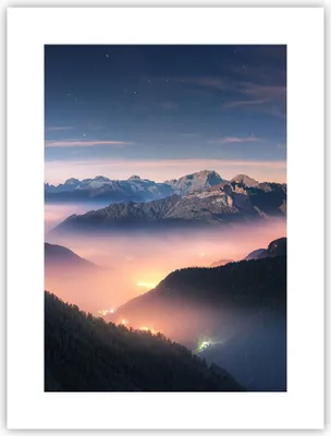 Produktbild von Poster - Poster ohne Rahmen - Berge Wolken Nebel - 30x40 cm - Wand Bild - Wanddeko - Wandbilder - Kunstposter - Wandposter - Bilder - Kunstdruck - Wanddekoration - Wandbild - P2XPA30x40-5004