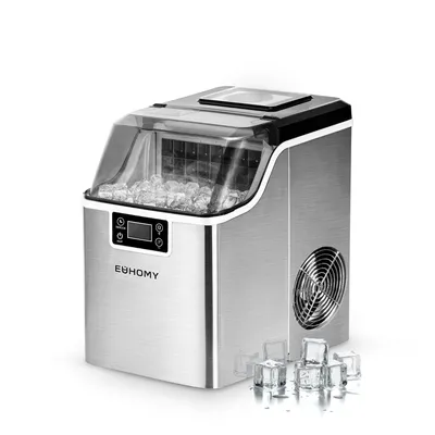 Produktbild von EUHOMY Eiswürfelmaschine aus Edelstahl, 24 Eiswürfel in 13 Minuten, 24 kg/24 h