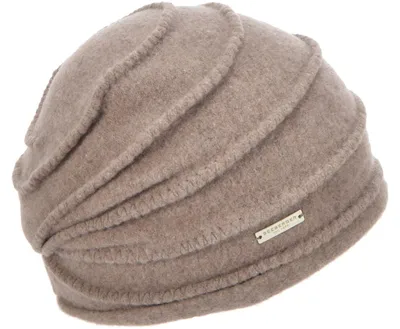 Seeberger Walkmütze aus Schurwolle mit ZickZack-Biesen in beige