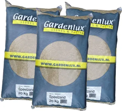 Produktbild von Gardenlux Play Sand - Sandkastensand - Sand für Sandkasten -  - Vorteilspack 3 x 20 kg