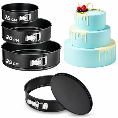 Produktbild von Springform Springform-Set - 15, 20 und 25 cm - Antihaftbeschichtung - Ofenfest bis 230 °C - Schwarz