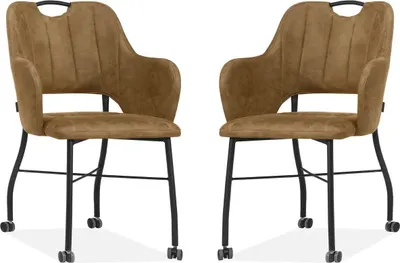 Produktbild von MX Sofa Selena Esszimmerstuhl - Softyl Cognac (2er-Set)