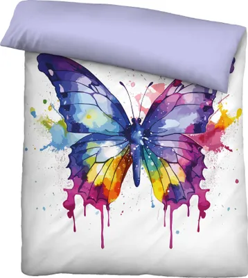 Produktbild von Biberna Bettwäsche Schmetterling 44483-008 bunt 155x220 cm + 80x80 cm