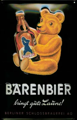 Produktbild von Blechschild Bärenbier bringt gut Laune Schild Bär Berlin Nostalgieschild