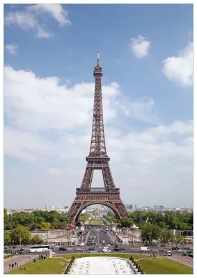Produktbild von Wallario Premium Glasbild, freischwebende Optik, kräftige Farben, Größe 100 x 70 cm Motiv Eiffelturm in Paris