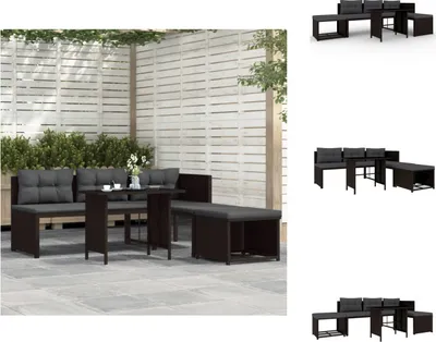 Produktbild von vidaXL 4-tlg. Garten-Lounge-Set Poly Rattan Braun -  Gartenmöbel-Sets