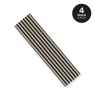 Produktbild von MDF-Lamellen 30x120 cm - Set 4 Stück (1,44 m²) - Filz-Lamellen - Wandlamellen - SONOMA REGULAR