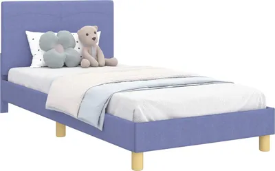 Obrázok produktu pre Detský rám na posteľ s čelom Modrá džínovina 90 x 190 cm látka