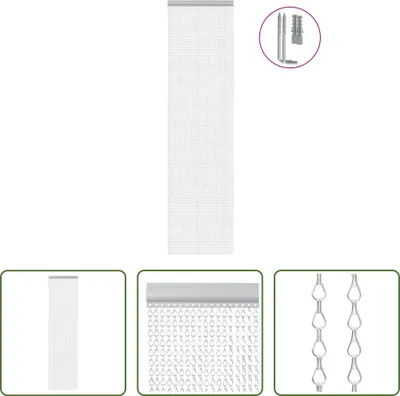 Produktbild von The Living Store Türvorhang aus Ketten 56x202 cm Aluminium