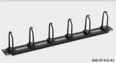 Produktbild von 19" Kabelführungsleiste 1HE mit 5 Kunststoffbügel für Rack