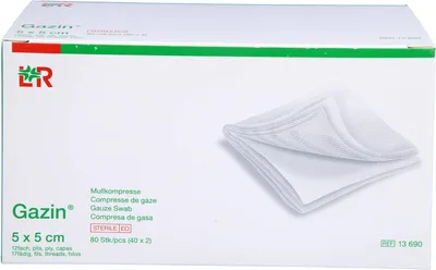 Produktbild von Gazin Kompressen steril 5x5cm, 40X2 St KOM