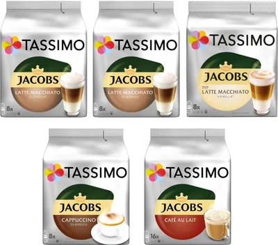 Produktbild von TASSIMO Kapseln Jacobs Lovers Sorten Kaffeekapseln - 48 Getränke insgesamt