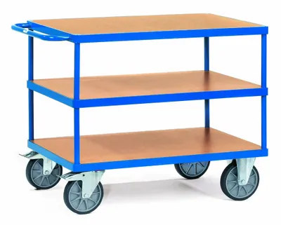 Image de Chariot à table lourd avec 3 plateaux 1200 x 800 mm