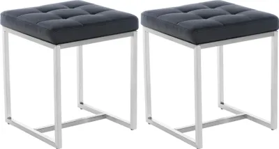 Produktbild von 2er Set Edelstahl Sitzhocker Barci, Farbe:schwarz