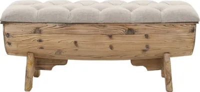 Produktbild von vidaXL Úložná lavica z masívneho dreva a tkaniny 103 x 51 x 44 cm