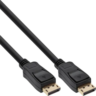 Image de InLine® 17111P Câble DisplayPort, noir, e contacts, 1,5m