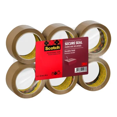 Produktbild von Scotch® Secure Seal, Verpackungsklebeband, Transparent, 50 mm x 66 m, 6 rollen