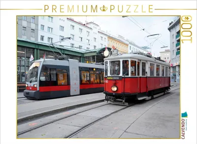 Produktbild von CALVENDO Puzzle Historisch und Modern - Mit der Straßenbahn durch Wien | 1000 Teile Lege-Größe 64x48cm Foto-Puzzle für glückliche Stunden