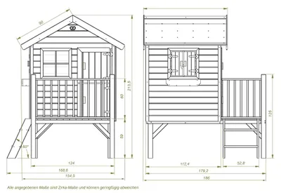 Produktbild von Prestige Garden Stelzenhaus Funny L KDI Kieferholz, Spielhaus Mit Tür Und Fenstern, Treppe Und Podest, Kesseldruckimprägniert, Witterungsbeständig, Stabiles Garten Spielhaus Für Kinder