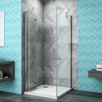 Produktbild von 120x70x185cm Falttür Drehtür Eckeinstieg Duschabtrennung Duschkabine Dusche