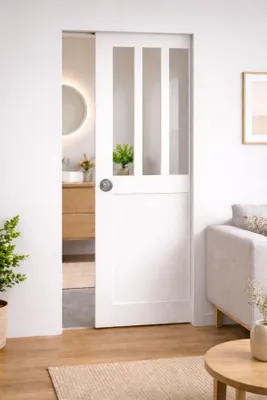 Immagine prodotto di Porta scorrevole da officina bianca H204 x L73 cm, incasso Gd Menuserie