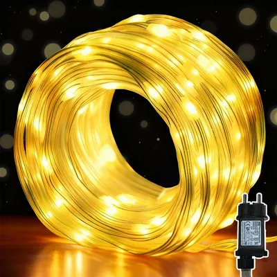 Lichterkette 20 m, 200 LEDs, warmweiß, 8 Modi, Timer, 31 V, für Außen