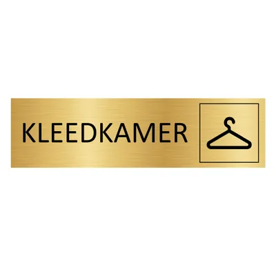 Produktbild von CombiCraft Aluminium Türschild "Kleedkamer" in Gold mit 3M-Klebeband - 165 x 45 mm