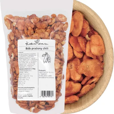 Produktbild von Favabohnen Geröstet 500 g Chili Proteinreich Ballaststoffreich Knusper Snack