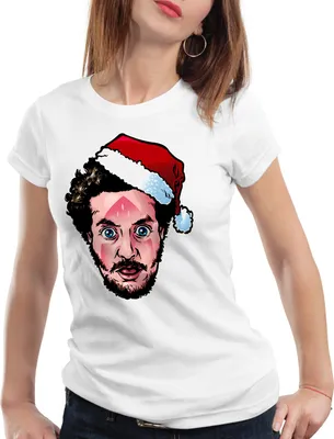 Produktbild von style3 Bandit Marv Damen T-Shirt kevin bügeleisen allein weihnachten, Farbe:Weiß, Größe:XS